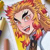 Image 3 of Original Drawing | Rengoku Kyojuro | Demon Slayer