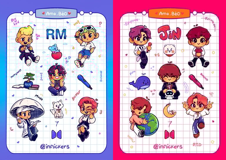 [STICKER SHEET] BTS through the eras 💜 Image 2