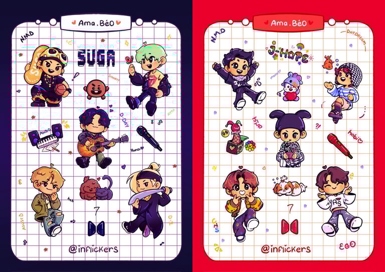 [STICKER SHEET] BTS through the eras 💜 Image 3