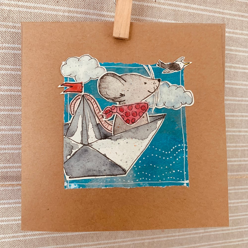 Image of 4 Hand Painted Cards #B8