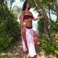 Image 2 of Burgundy Velvet & Pink Goddess Panel Set