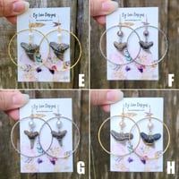 Image 3 of Large Shark Tooth Hoop Earrings
