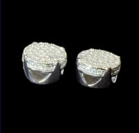 Image 4 of Prong set earing argent 925 + moissanite 10 mm