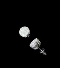 Image 1 of Prong set earing argent 925 + moissanite 10 mm