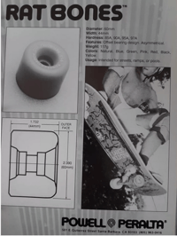 Image 18 of RAT BONES 90A POWELL PERALTA SKATEBOARD WHEELS ORIGINAL 1980s