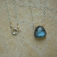 Image 3 of Labradorite Necklace Triangle Mixed Metal