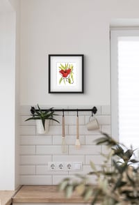 Image 5 of Cardinal bird on the river,  original fine art bird watercolor