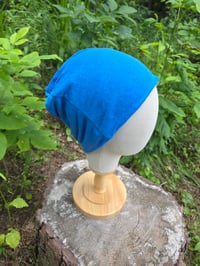 Linen Beanie Hat in Denim Blue