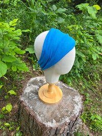 Image 1 of Linen Stretchy Wrap in Denim Blue