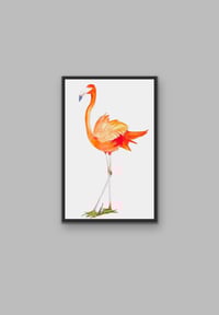 Image 3 of Pretty Pink Flamingo -Original bird art