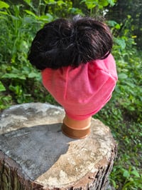 Image 3 of Linen Snappy Ponytail Hat in Rosie Pink