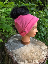 Image 1 of Linen Snappy Ponytail Hat in Rosie Pink