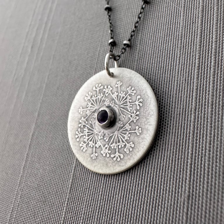 Sterling Silver and Amethyst Queen Anne’s Lace Necklace