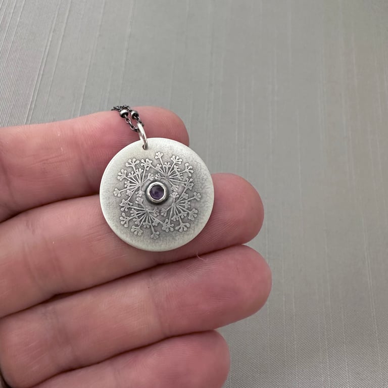 Sterling Silver and Amethyst Queen Anne’s Lace Necklace Image 2