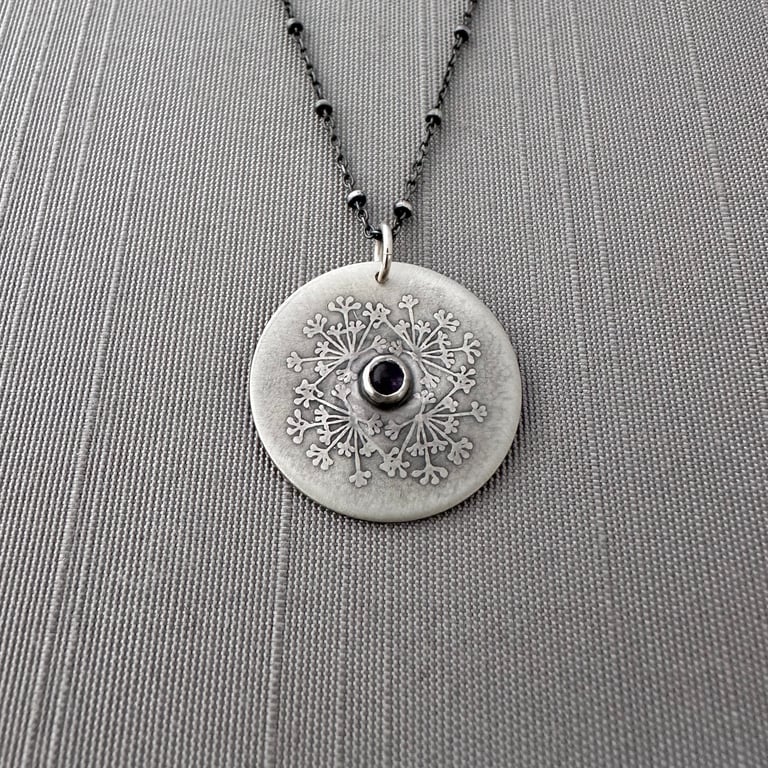 Sterling Silver and Amethyst Queen Anne’s Lace Necklace Image 4