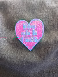 You sick fuck heart enamel pin (bubblegum sparkle)