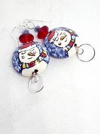 Chilly Snowman Ceramic Earrings