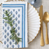 Image 1 of Lake Blue Handcrafted Block Print Napkins (Set of 4)