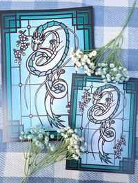 Image 2 of Haku Spirited Away Stained Glass Window Art Prints