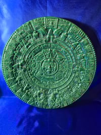 Image 1 of  Handmade Vintage Ceramic Aztec Design Plate Wall Plaque Art