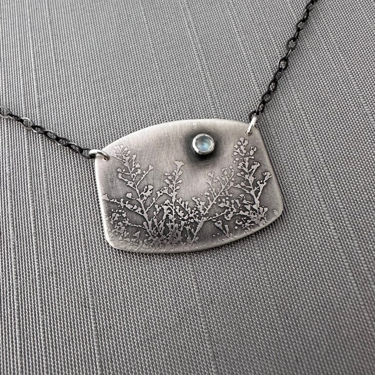 Sterling Silver and Rainbow Moonstone Prairie Necklace Image 3