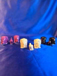 Image 1 of Small Handmade Elephant Family Ceramic Sculpture  Figurine 