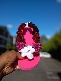 Image 4 of Strawberry Jam Vibes – Hot Pink Crocheted Flip-Flops (Sizes 5–10)