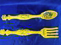 Image 10 of Vintage Handmade Ceramic Spoon and Fork Wall Art Plaque