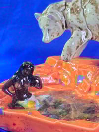 Image 11 of Ceramic Handmade Bear with Fish i/Mermaid in Pond