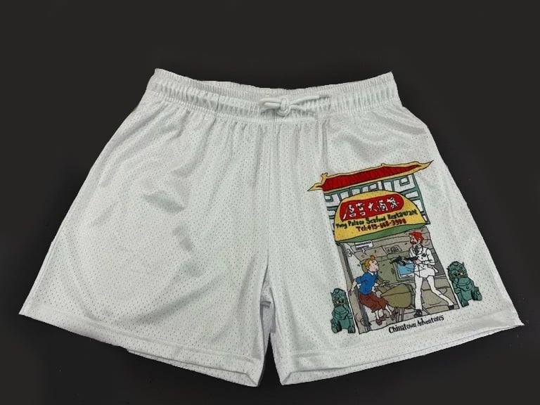 Image of Tintin x Chinatown White Mesh shorts 
