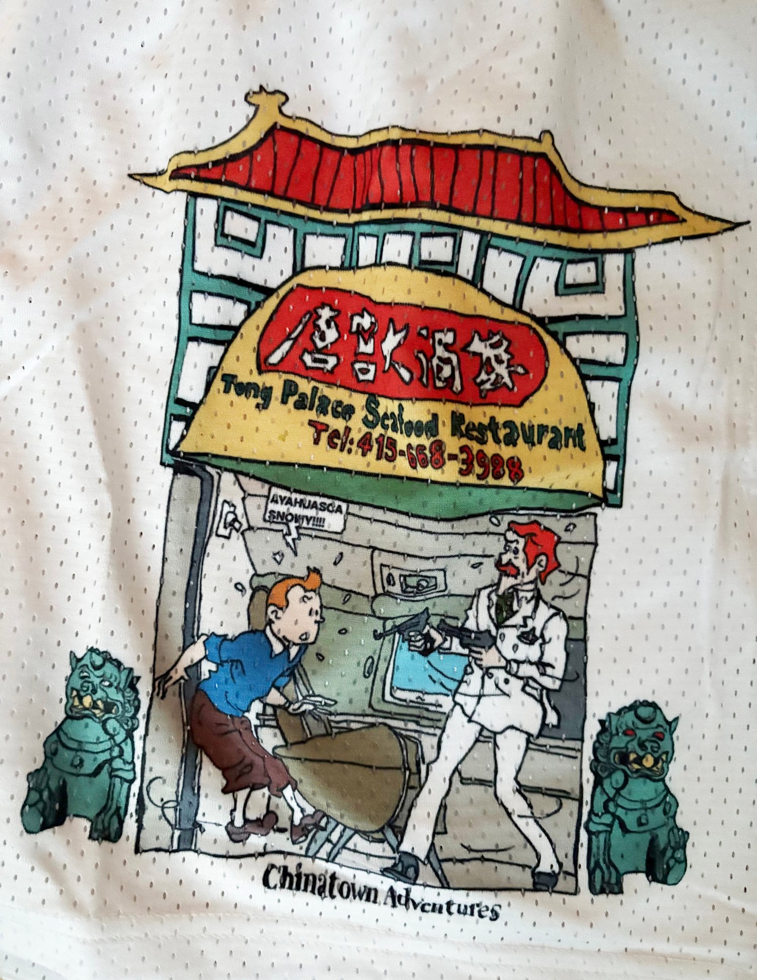 Image of Tintin x Chinatown White Mesh shorts 