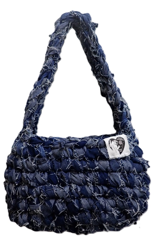 Image of JAG 6 - Over the shoulder crochet recycled denim bag