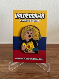 Carlos Valderrama Gold Glitter 1 of 1 Pin Badge