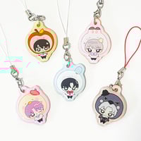 Image 1 of love and deepspace chibi plush hat acrylic charms