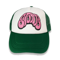 Studios Foam Trucker Hat – Forest Green/Pink