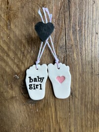 Image 2 of Baby Feet 'baby girl' or 'baby boy' tags