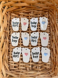 Image 1 of Baby Feet 'baby girl' or 'baby boy' tags