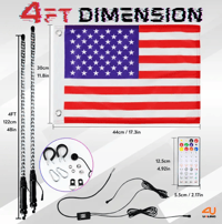 Image 2 of RGB LED Spiral Whip Lights