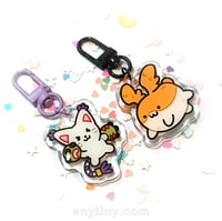 Image 1 of Digimon, Gatomon and Patamon, keychains epoxy