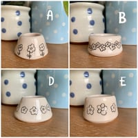Image 1 of Hand Thrown Little Flowers Design or Love text Pots