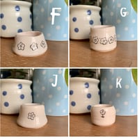 Image 2 of Hand Thrown Little Flowers Design or Love text Pots
