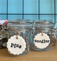 Image 3 of Little Scallop Edged Tags (pins and needles or buttons sets)