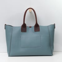 Image 4 of Slouchy 3-panel Tote in pebbled sky