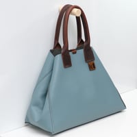 Image 3 of Slouchy 3-panel Tote in pebbled sky