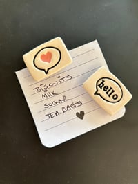 Image 5 of Love or Hello Speech Bubble Ceramic Magnets (set of 2)