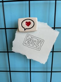 Image 1 of Love or Hello Speech Bubble Ceramic Magnets (set of 2)