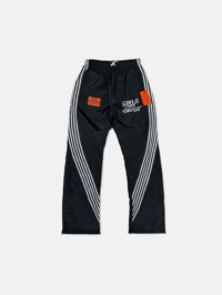 Image 1 of  GIRLS ARE DRUGS® FLARED TRACK PANTS - BLACK