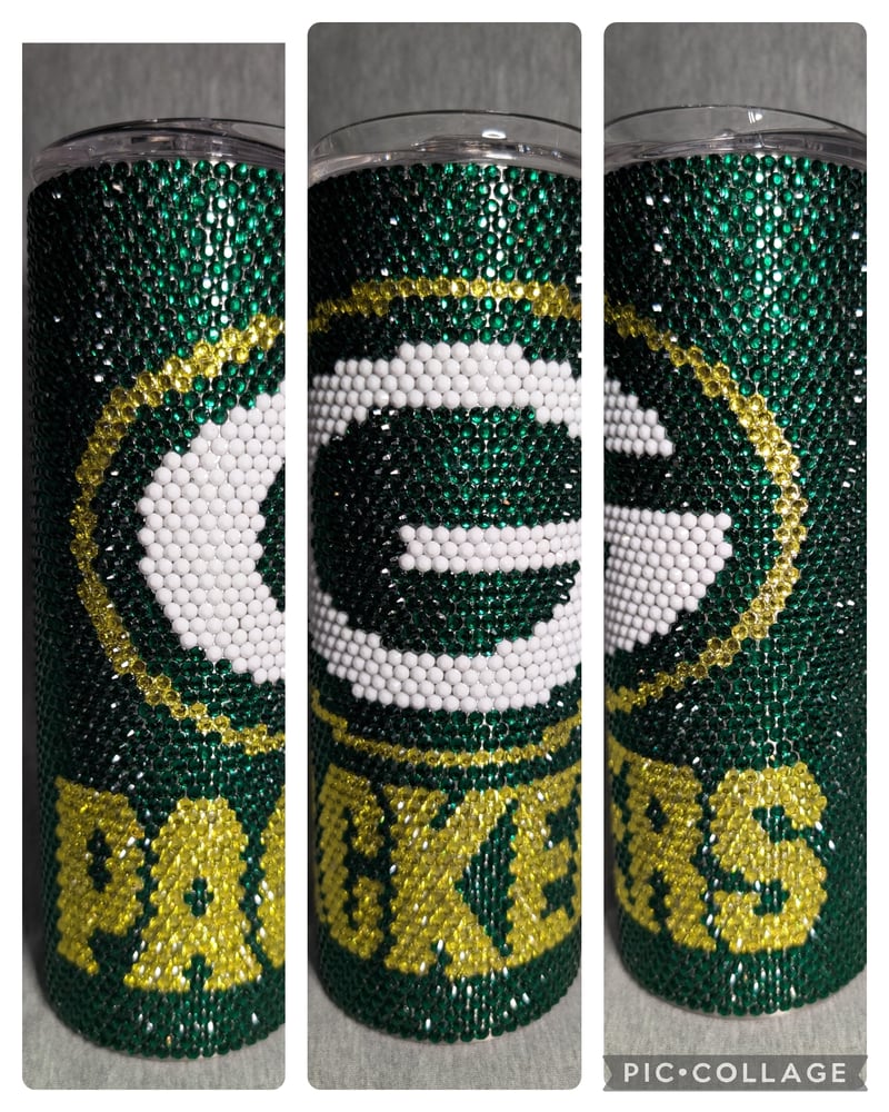 Image of Green Bay Packers rhinestone tumbler