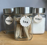 Image 1 of Little Scallop tea coffee sugar tags, set of 3.