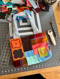 Image 2 of tote with screenprinted flower photo